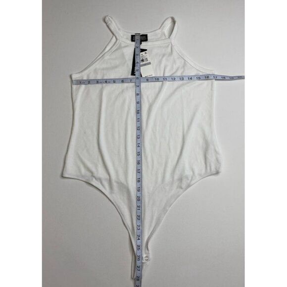 Danielle Bernstein Tank‎ Top Bodysuit Women's 1X White Soft Stretchy NEW - Picture 3 of 7